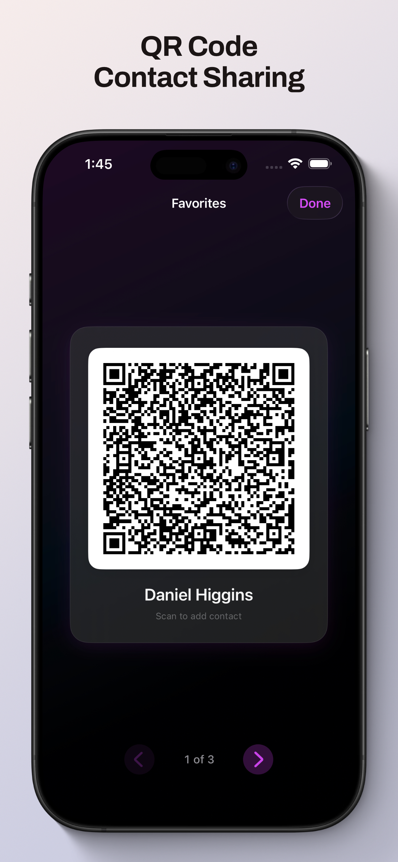 QR Code Contact Sharing